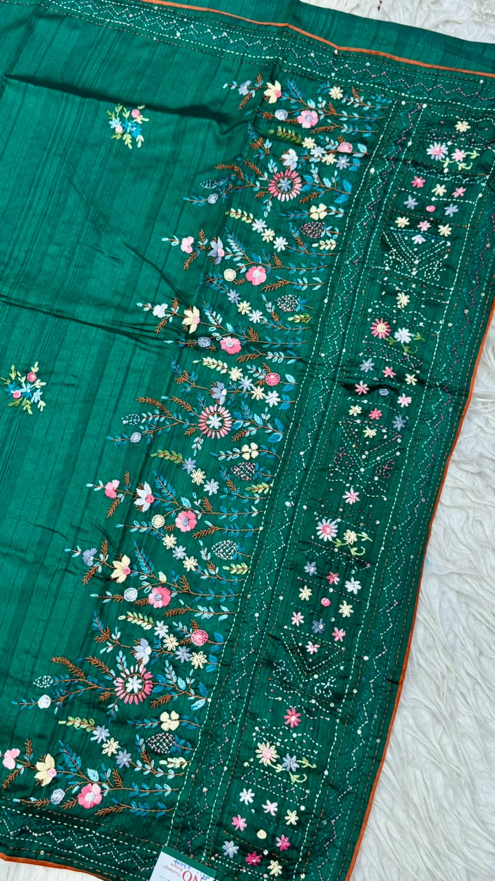 Kantha Work Saree