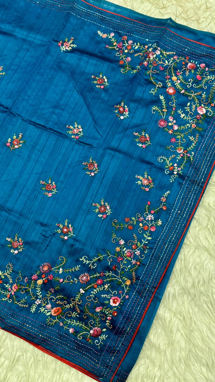 Kantha Work Saree