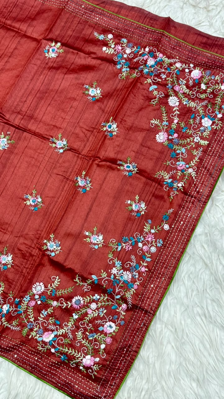 Kantha Work Saree