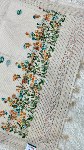 Kantha Work Saree