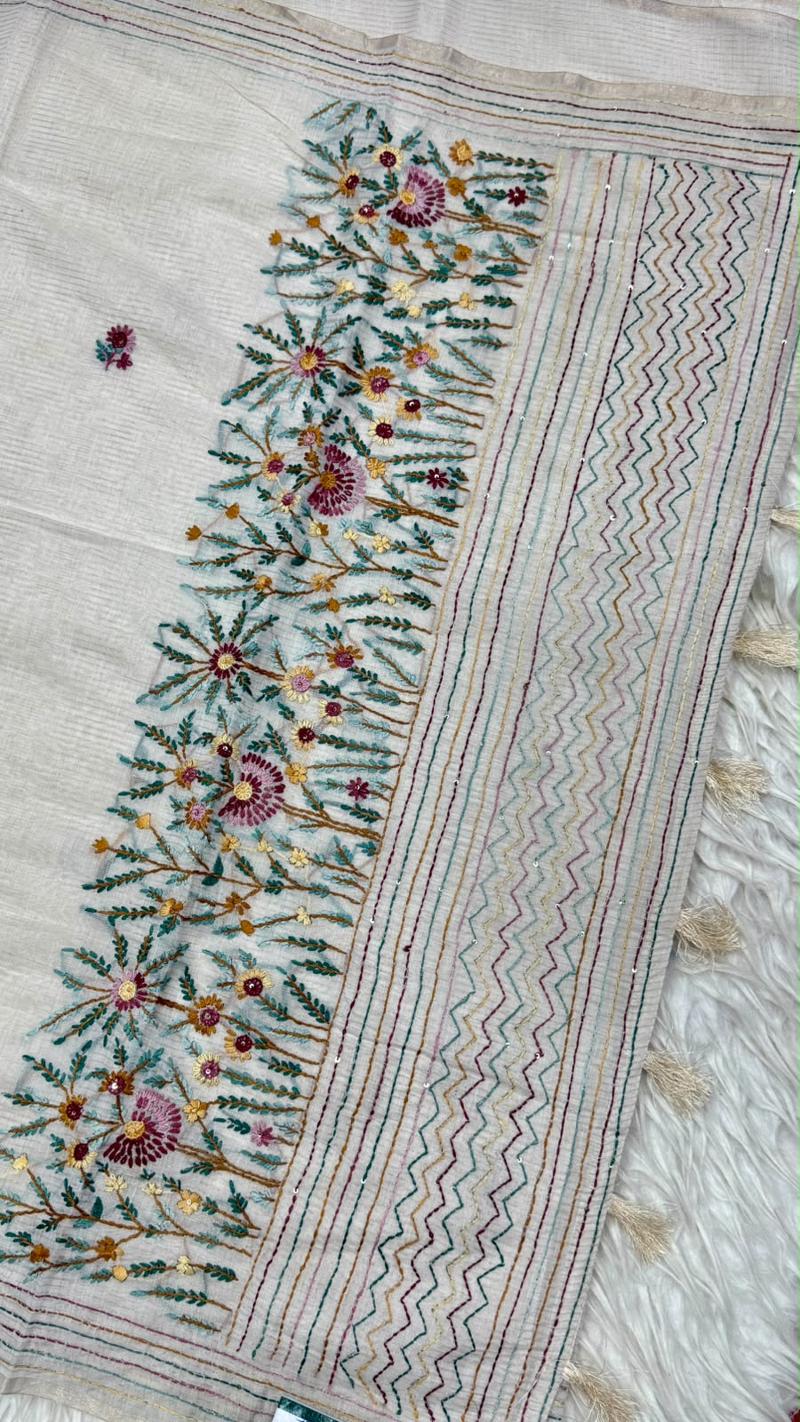 Kantha Work Saree