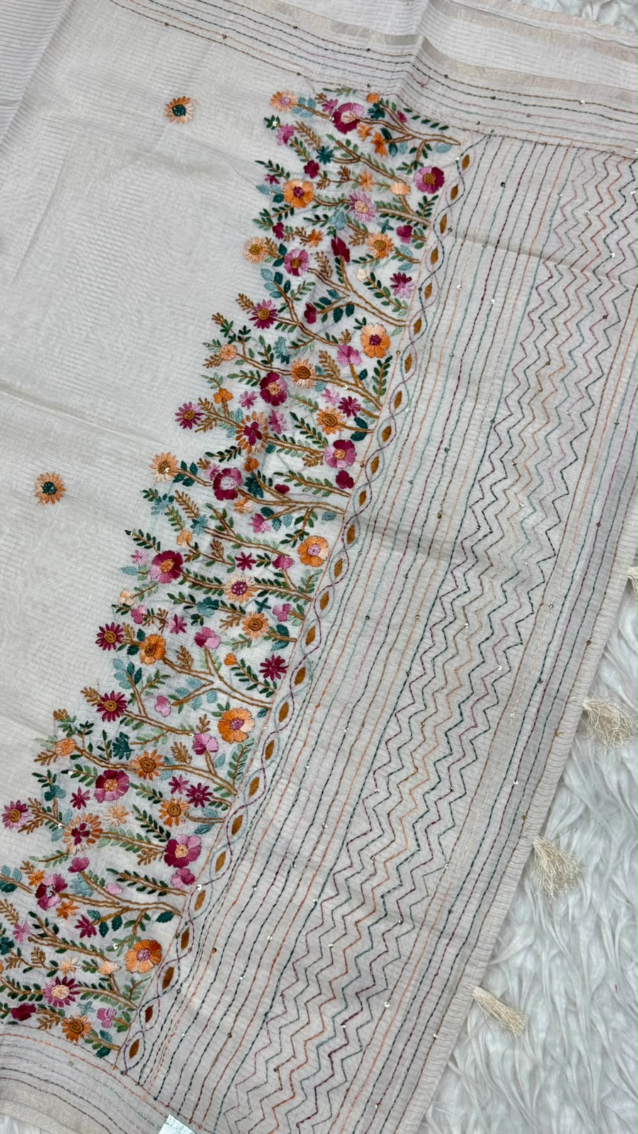 Kantha Work Saree