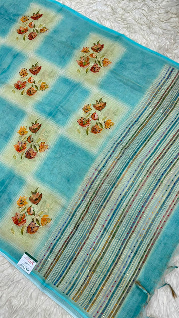 Kantha Work Saree
