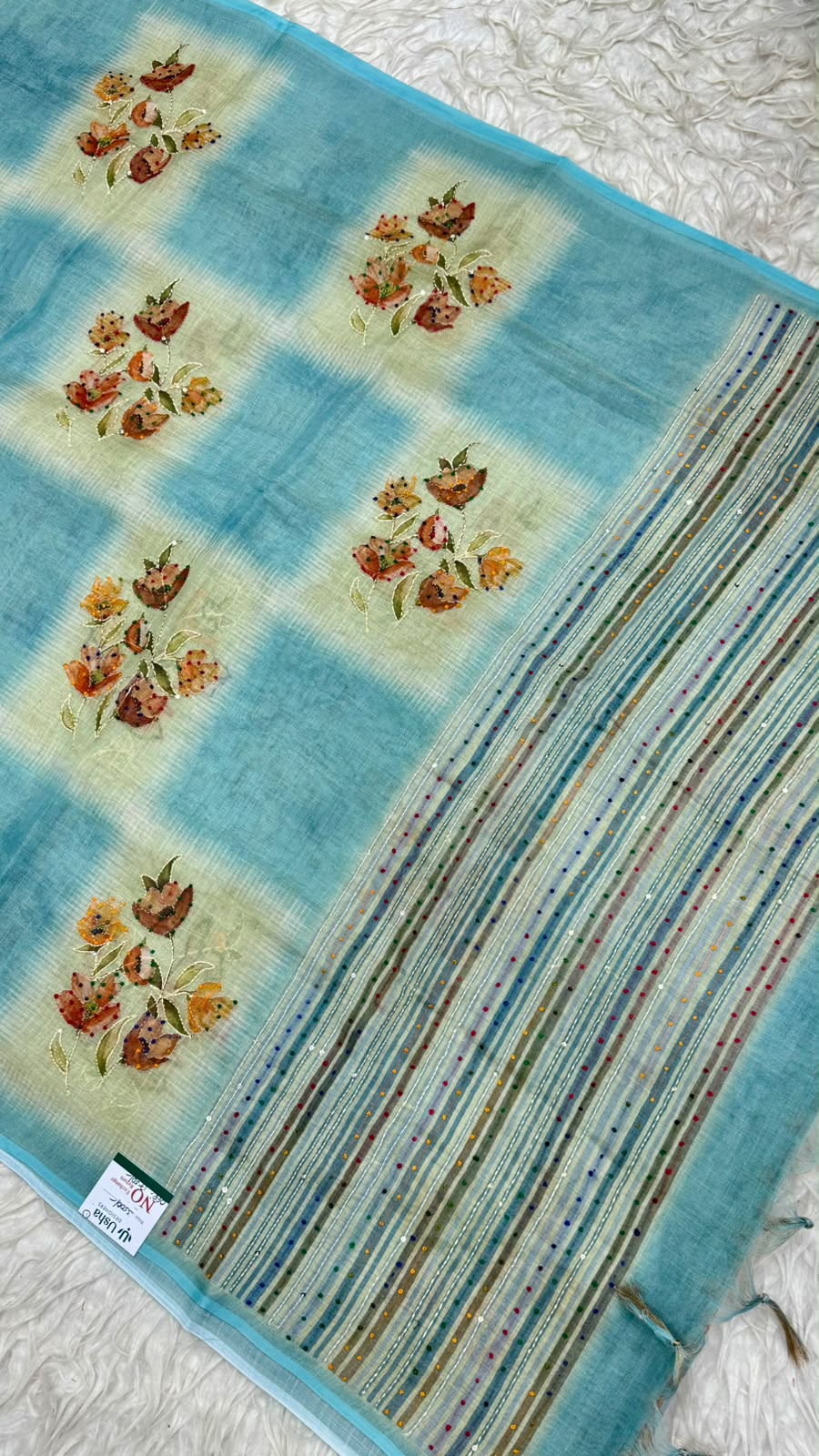 Kantha Work Saree