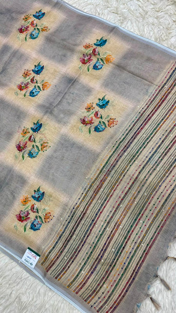 Kantha Work Saree