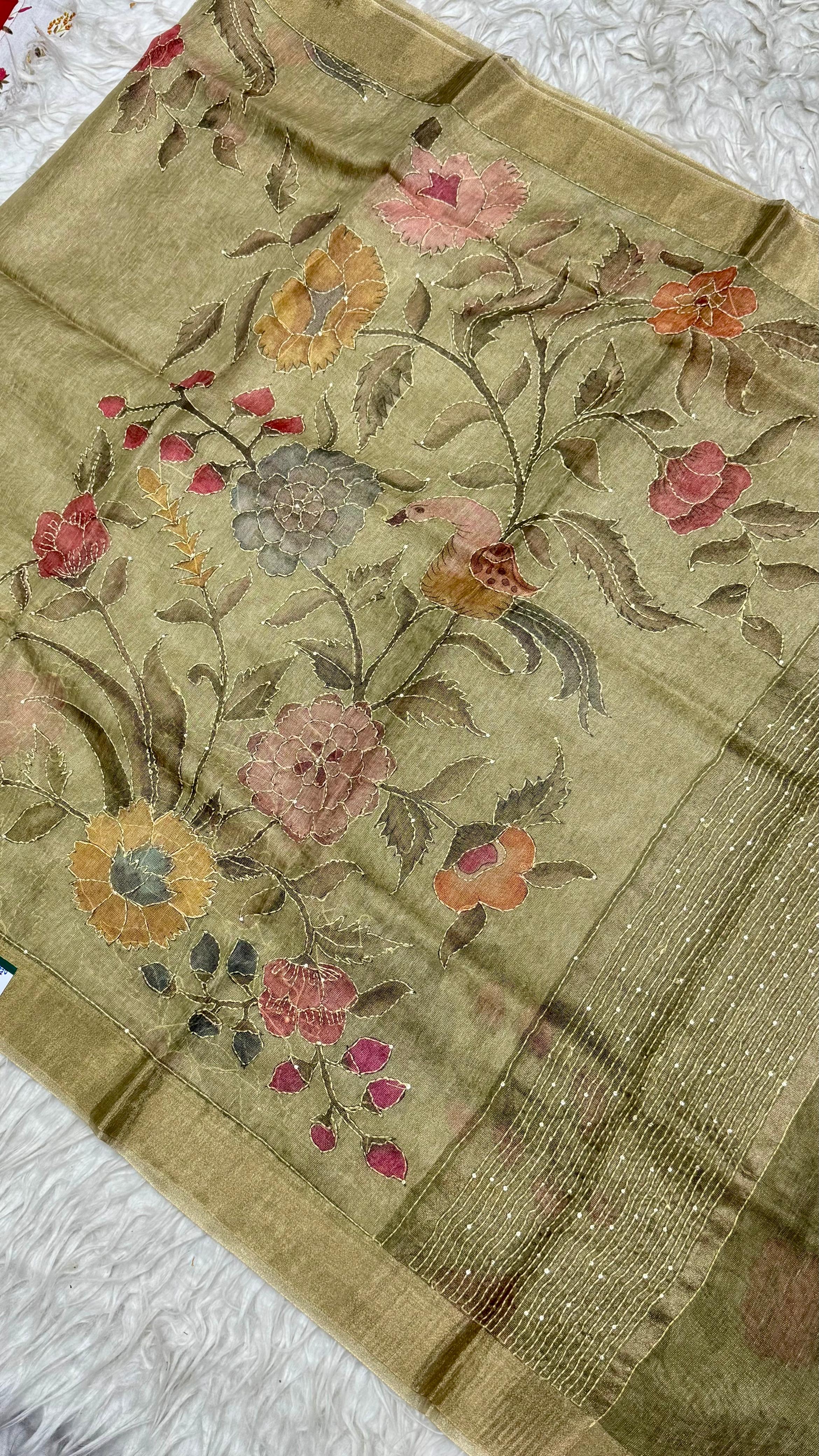 Kantha Work Saree