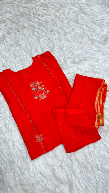 Cotton Chandheri Handwork Dress
