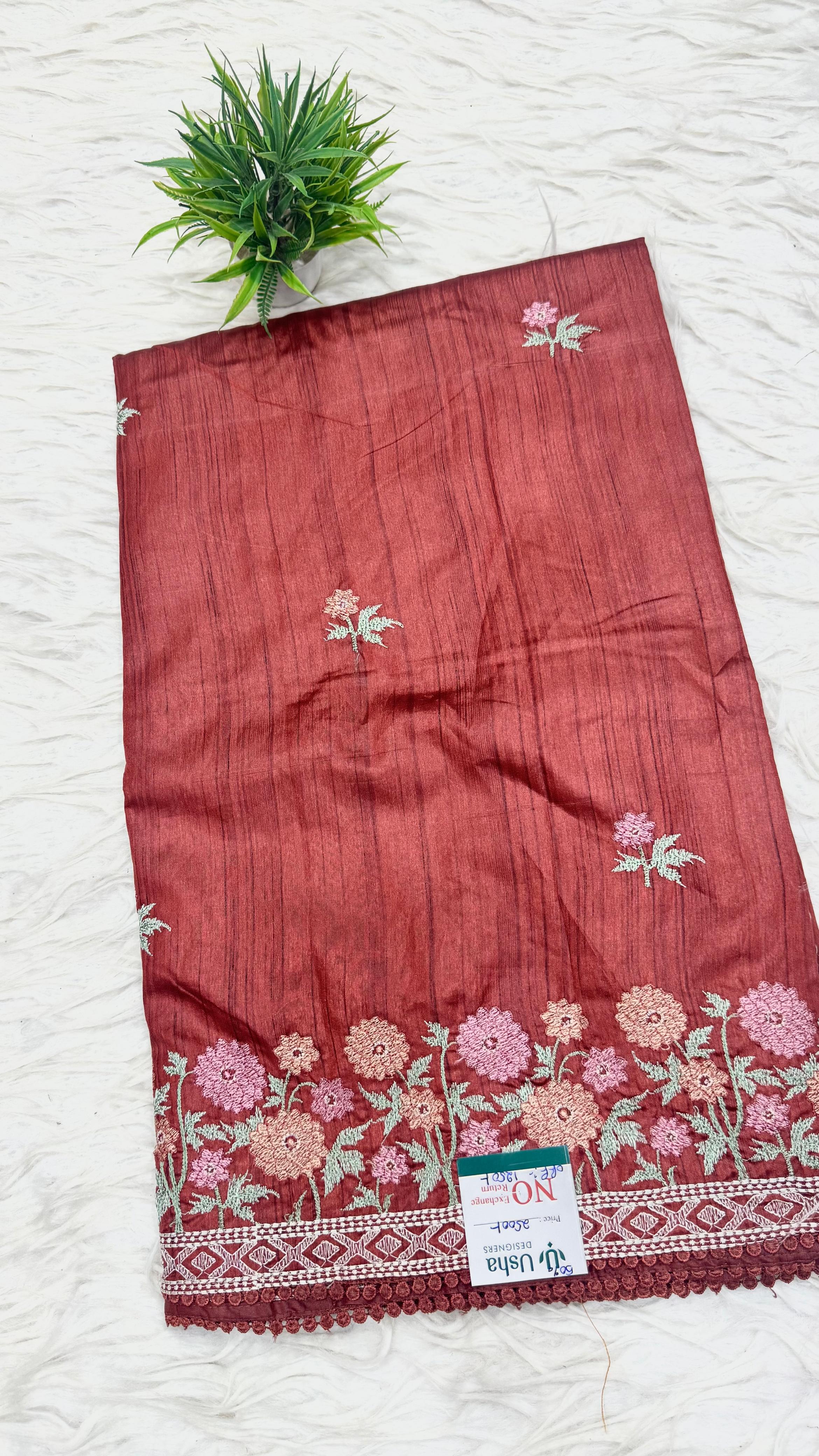 Tusser Work Saree