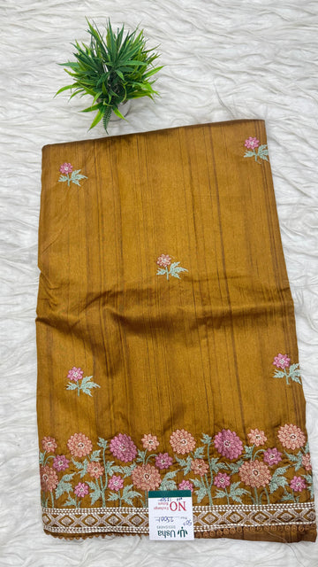 Tusser Work Saree