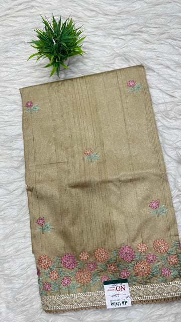 Tusser Work Saree