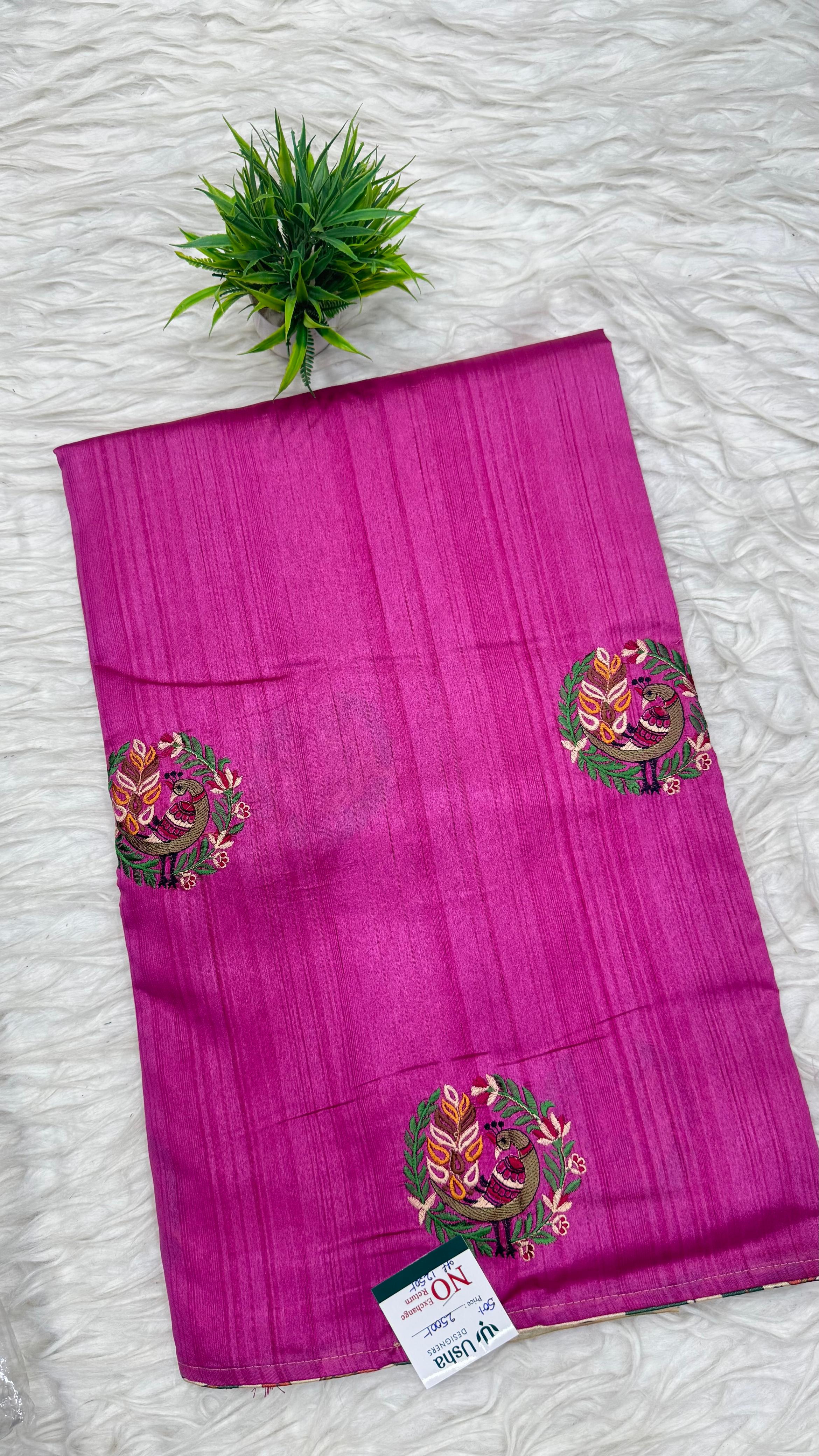 Tusser Work Saree
