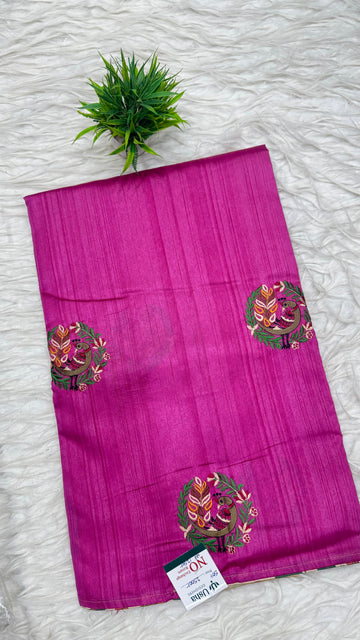 Tusser Work Saree
