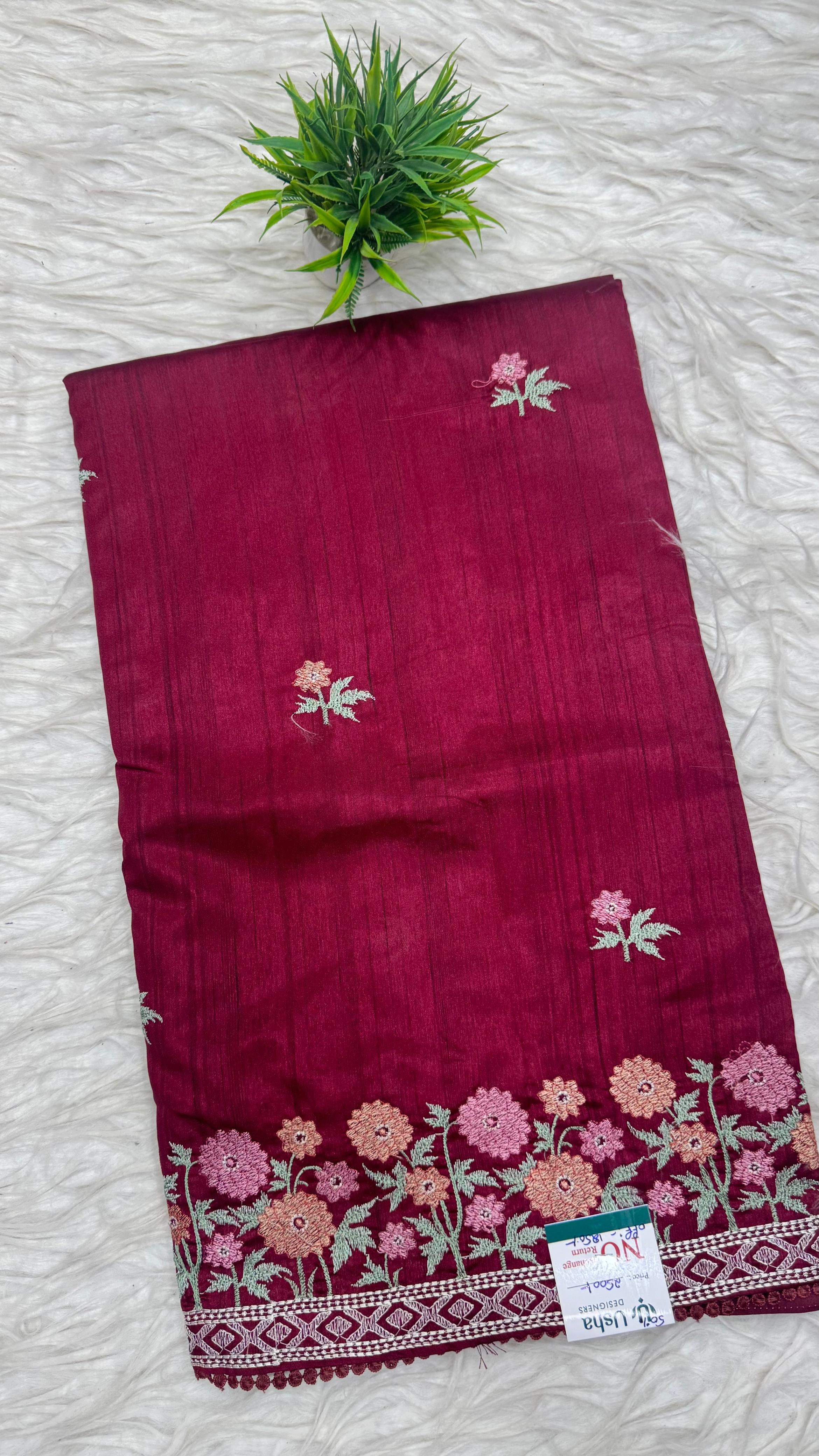 Tusser Work Saree