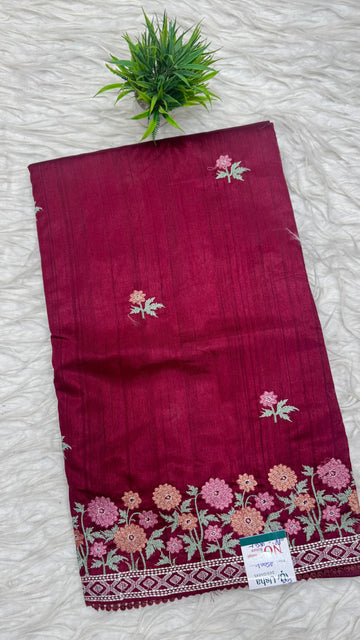 Tusser Work Saree