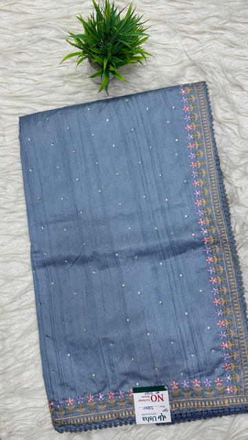 Tusser Work Saree