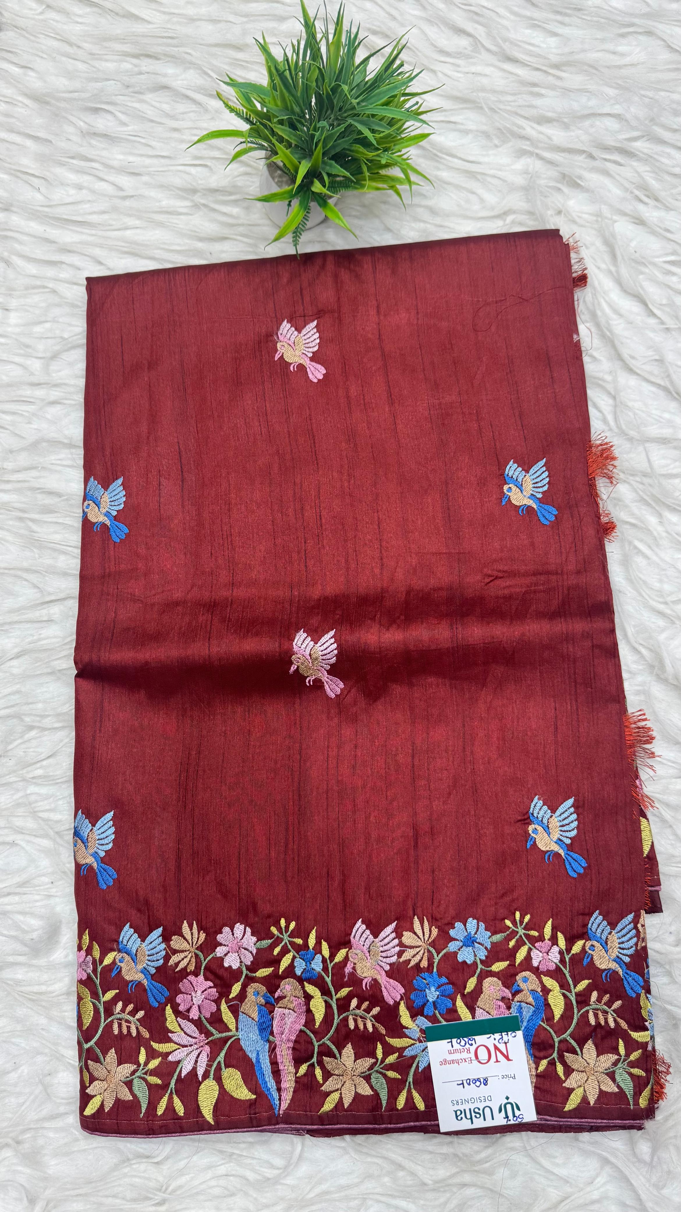 Tusser Work Saree
