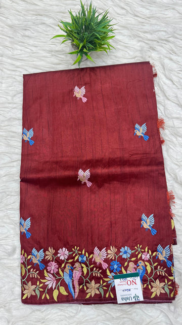 Tusser Work Saree
