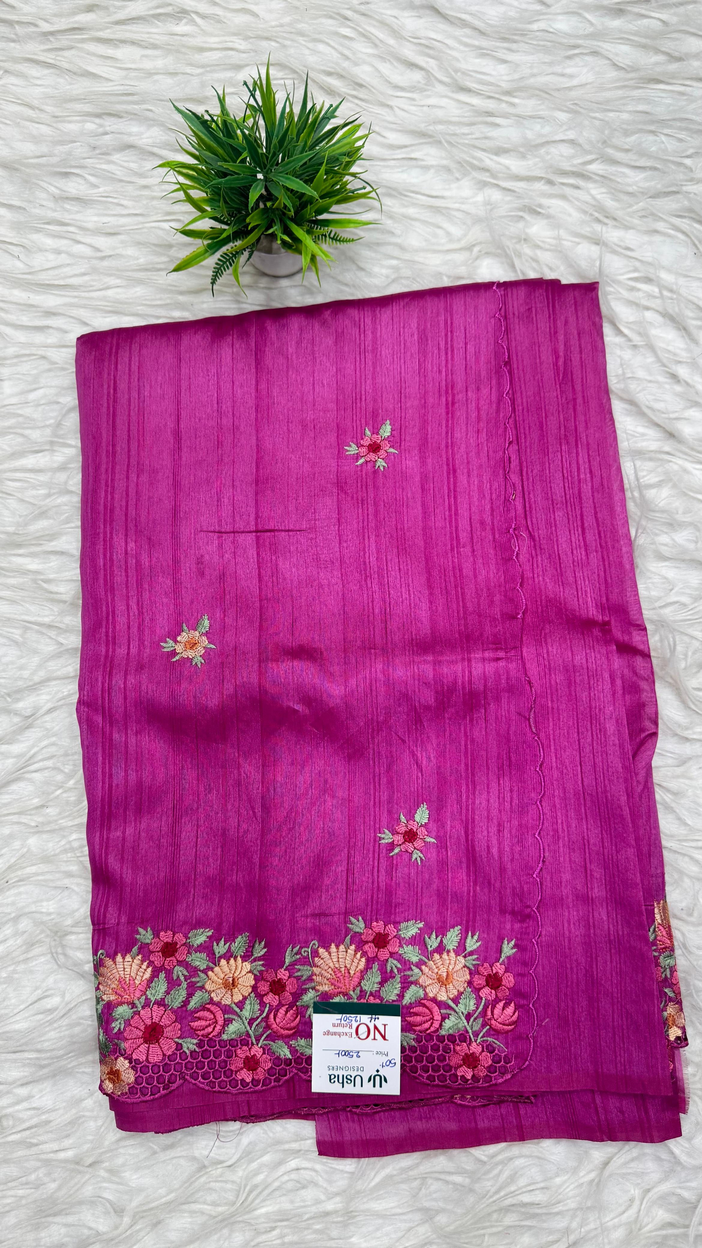 Tusser Work Saree