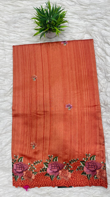 Tusser Work Saree