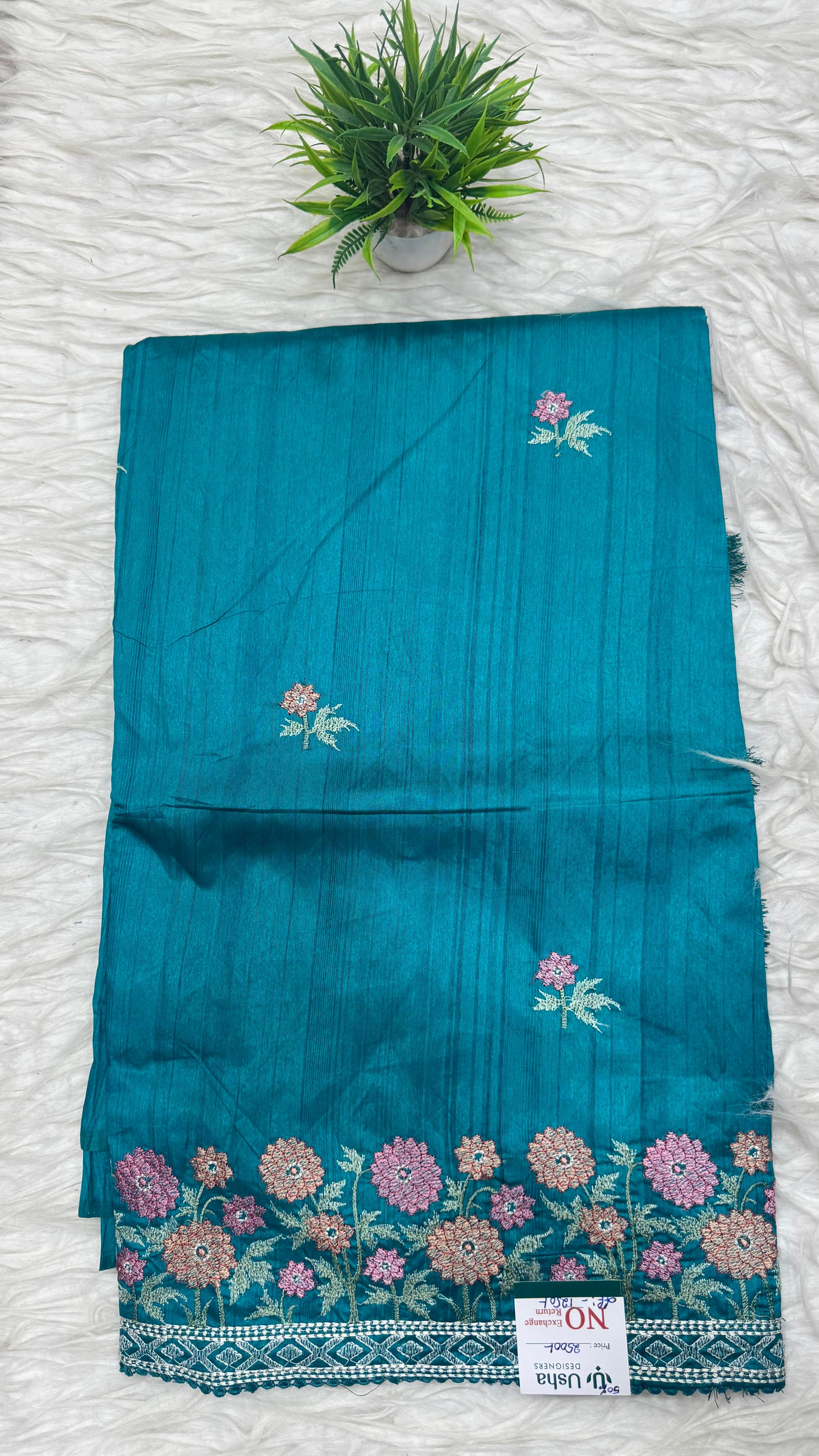 Tusser Work Saree