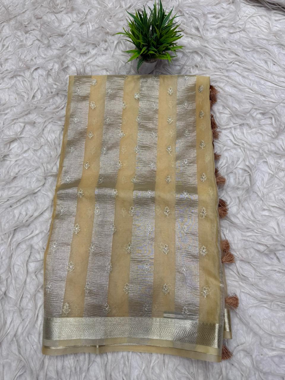 Soft Organza Tissue Fusion Saree
