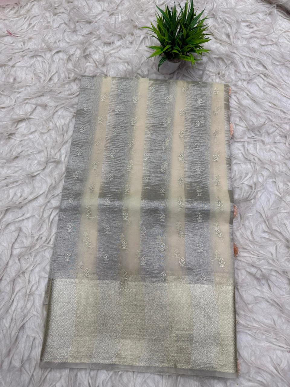 Soft Organza Tissue Fusion Saree