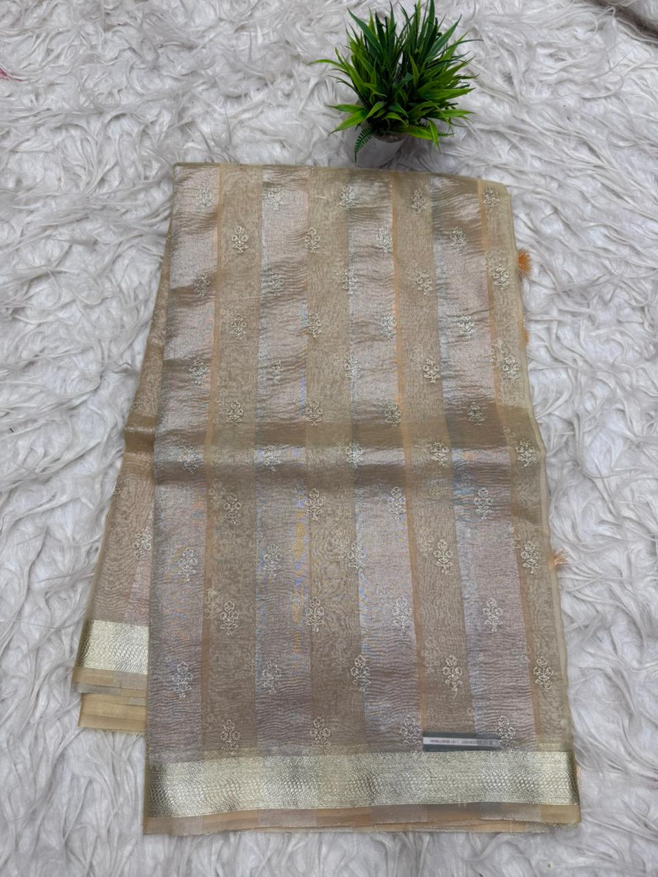 Soft Organza Tissue Fusion Saree