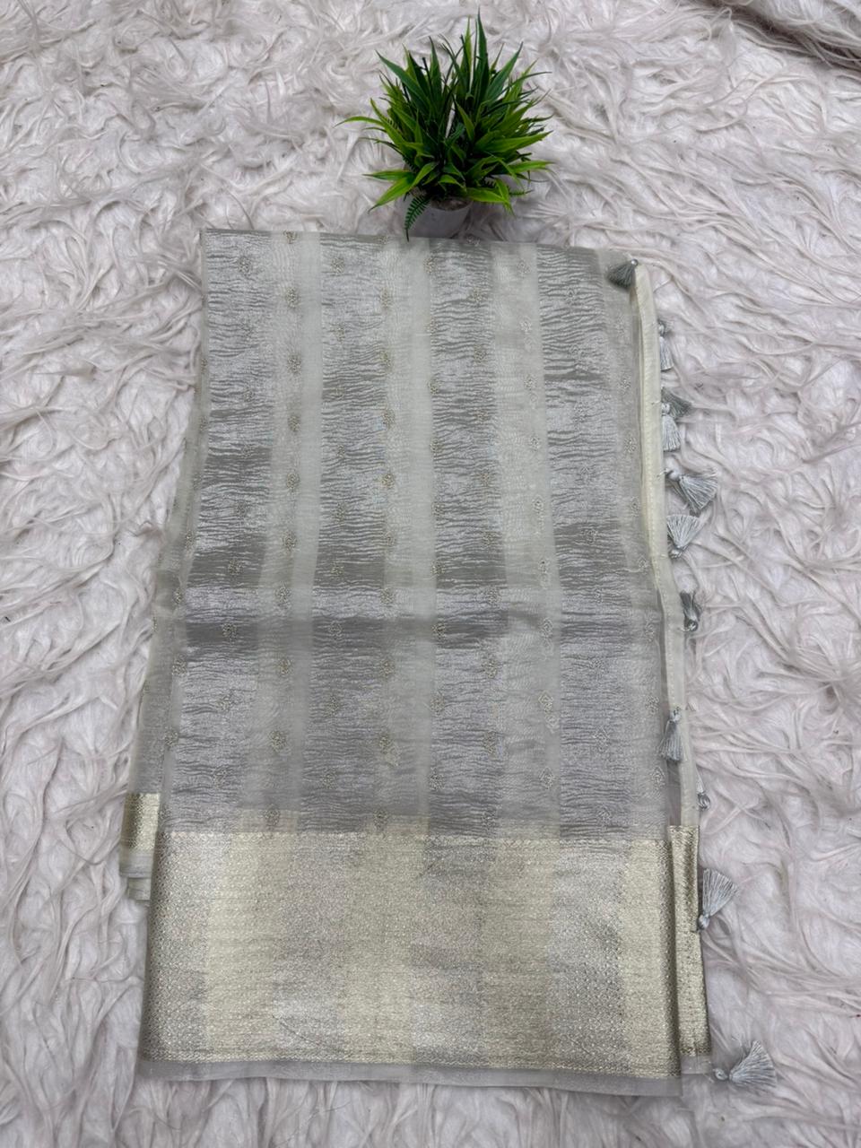 Soft Organza Tissue Fusion Saree