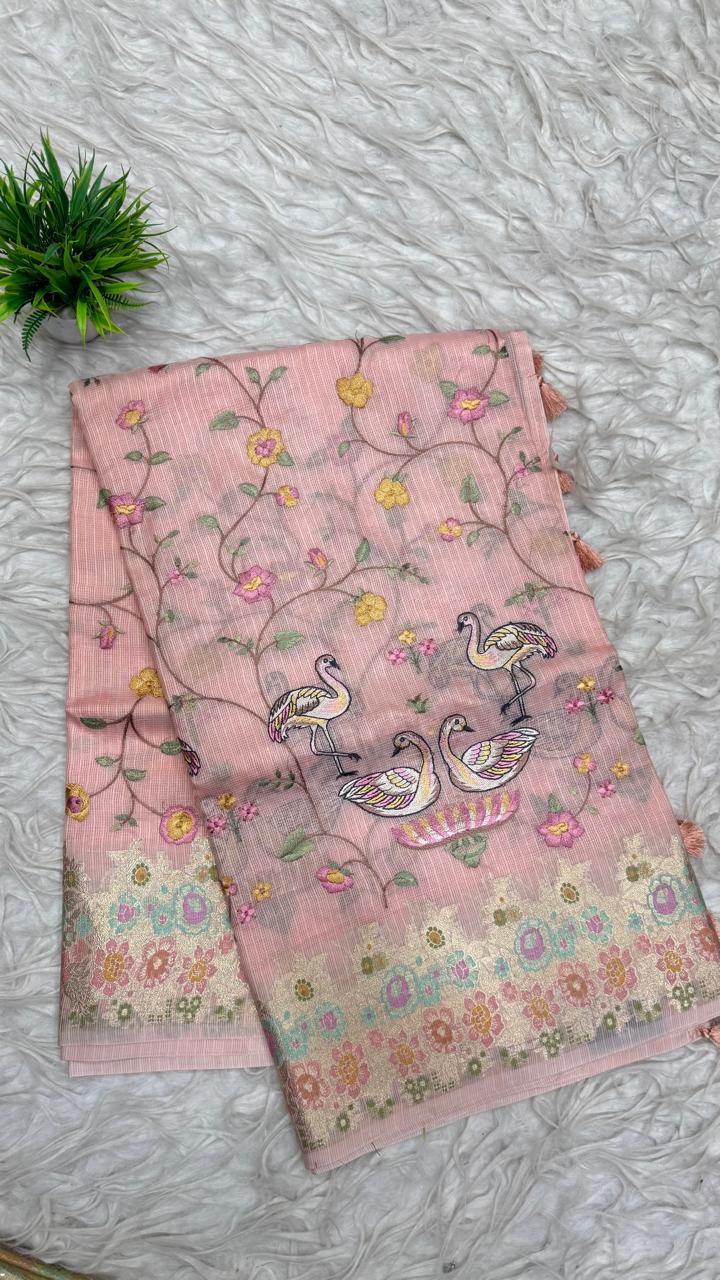 Silk Kota Work Sarees