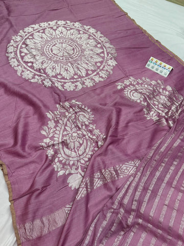 Pure Chandheri Tusser Designer Concepted Saree