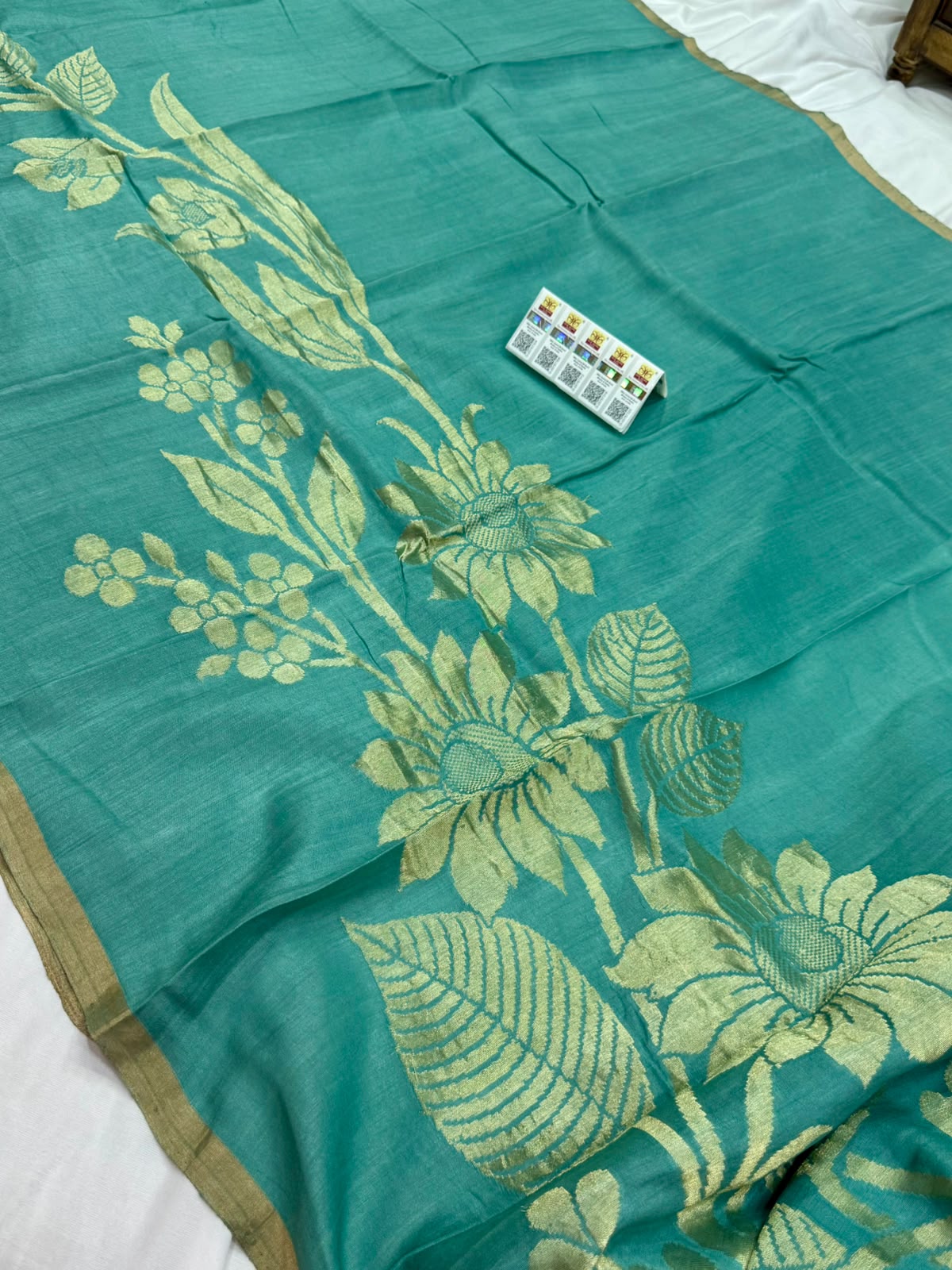Pure Chandheri Tusser Designer Concepted Saree