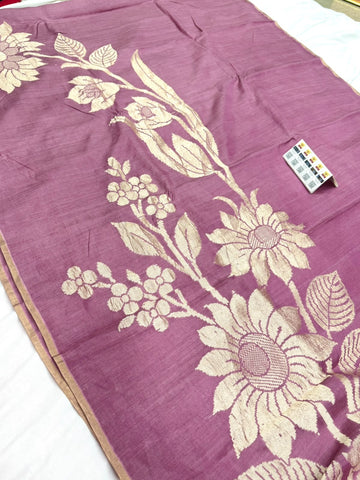 Pure Chandheri Tusser Designer Concepted Saree