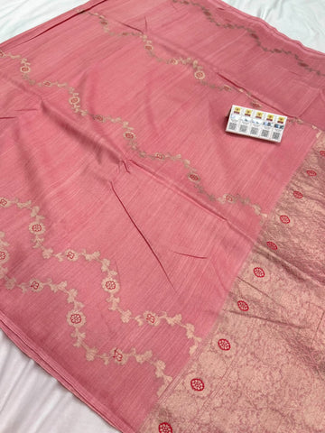 Pure Chandheri Tusser Designer Concepted Saree