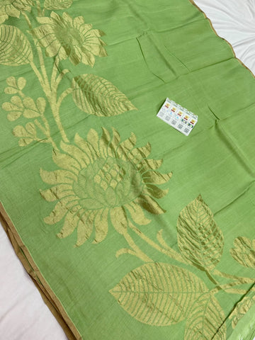 Pure Chandheri Tusser Designer Concepted Saree