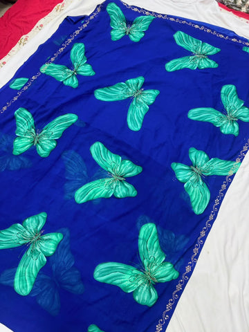 Butterfly Saree (Blue)