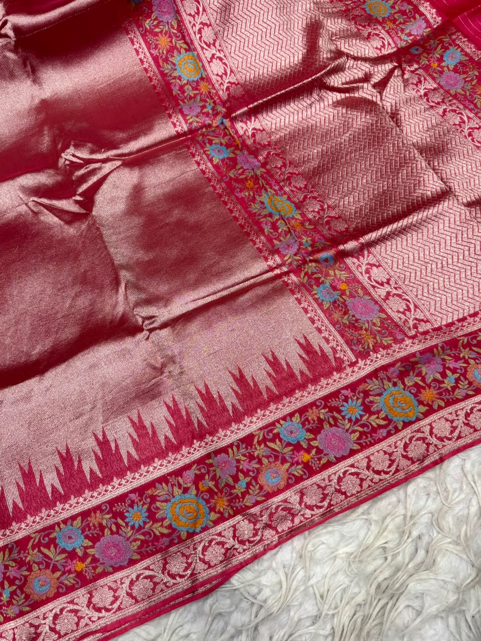 Georgette Tissue With Meenakari Weaving Sarees