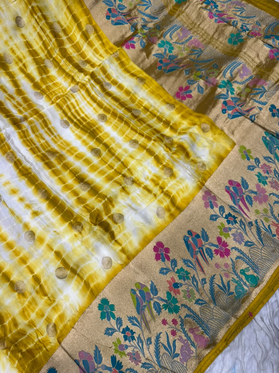 Mashru Satin With Paithani Fusion Sarees