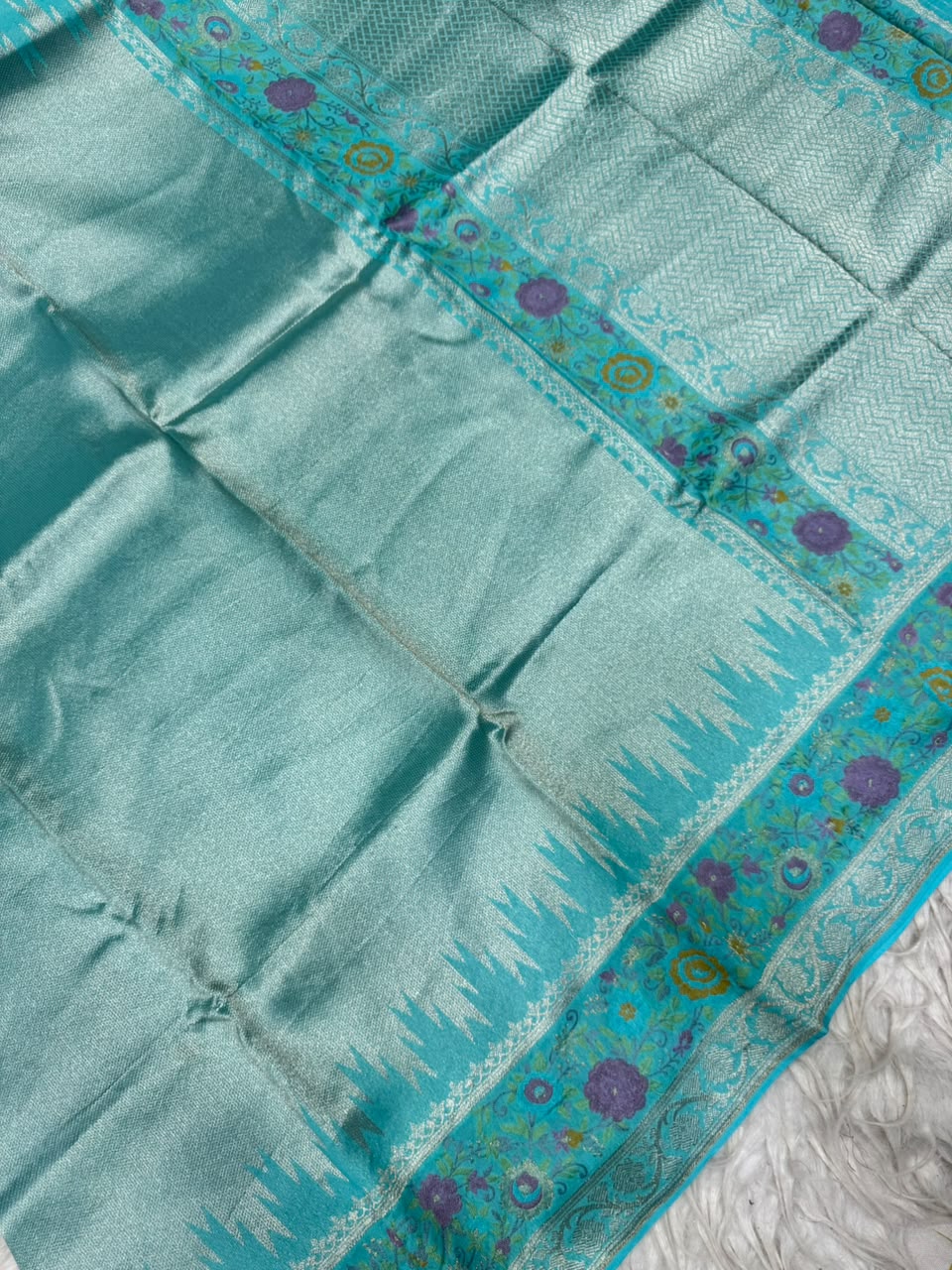 Georgette Tissue With Meenakari Weaving Sarees