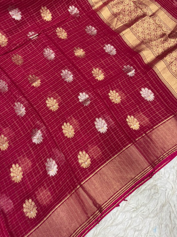 Georgette With Zari Patta Sarees