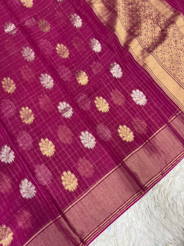 Georgette With Zari Patta Sarees