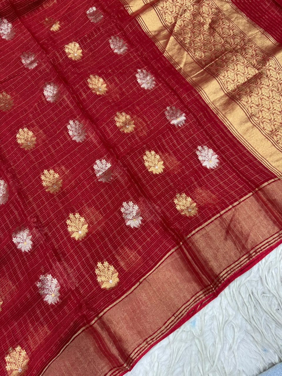 Georgette With Zari Patta Sarees