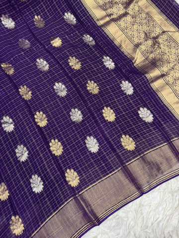 Georgette With Zari Patta Sarees
