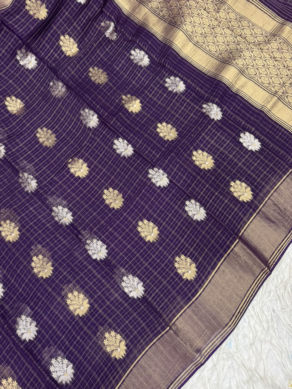 Georgette With Zari Patta Sarees