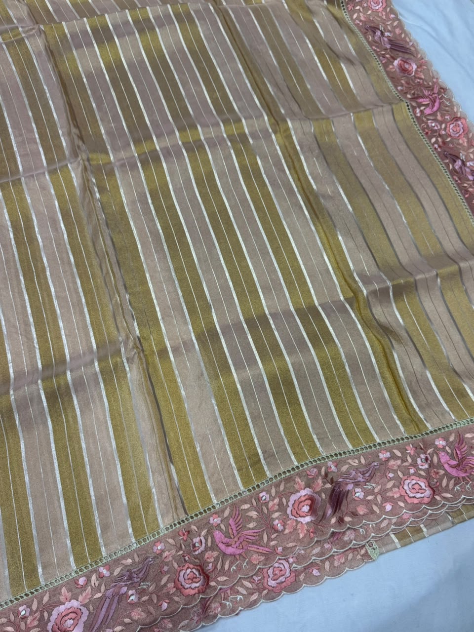 Crape Tissue Fusion Sarees