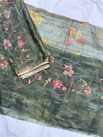 Chanderi tusser Dress Materials