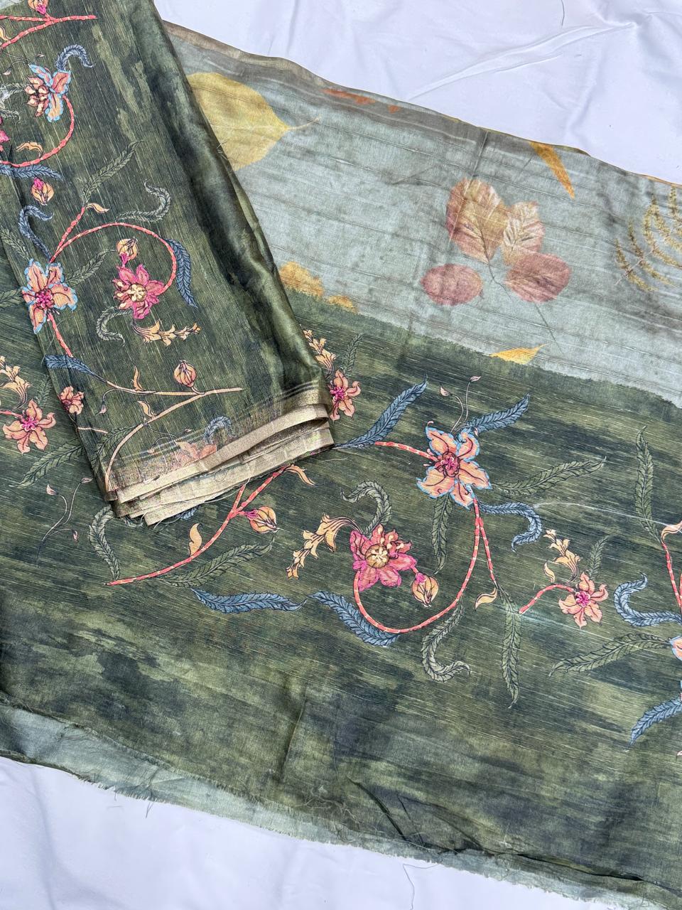 Chanderi tusser Dress Materials