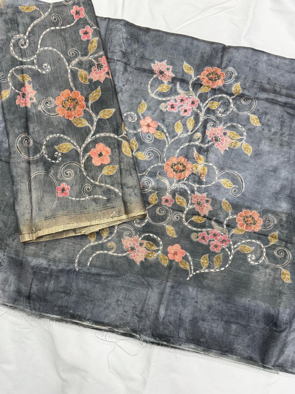 Chanderi tusser Dress Materials