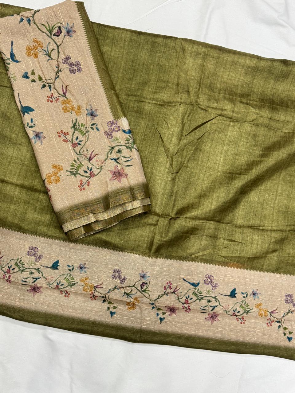 Chanderi tusser Dress Materials