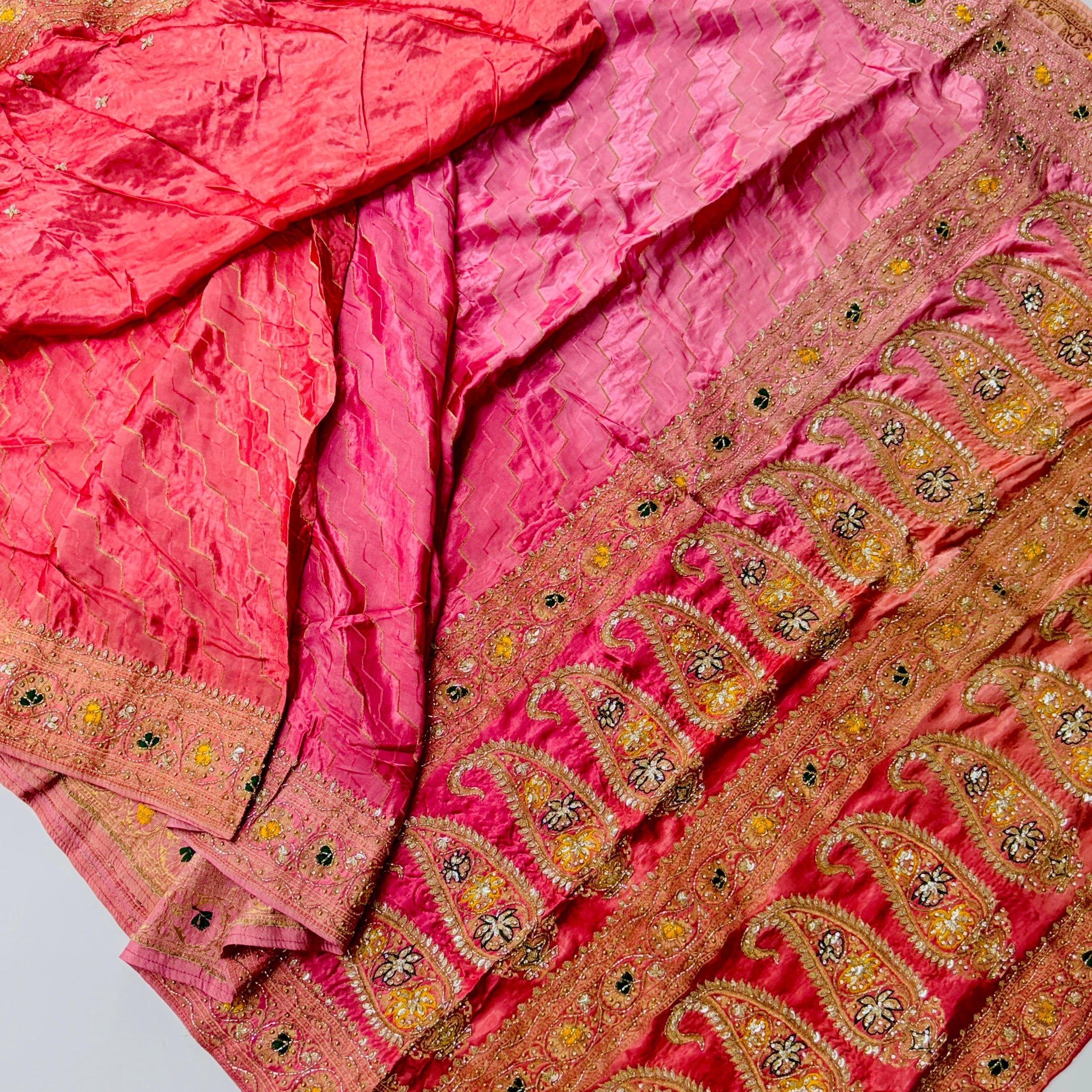 Pure benarasi with maggam work saree