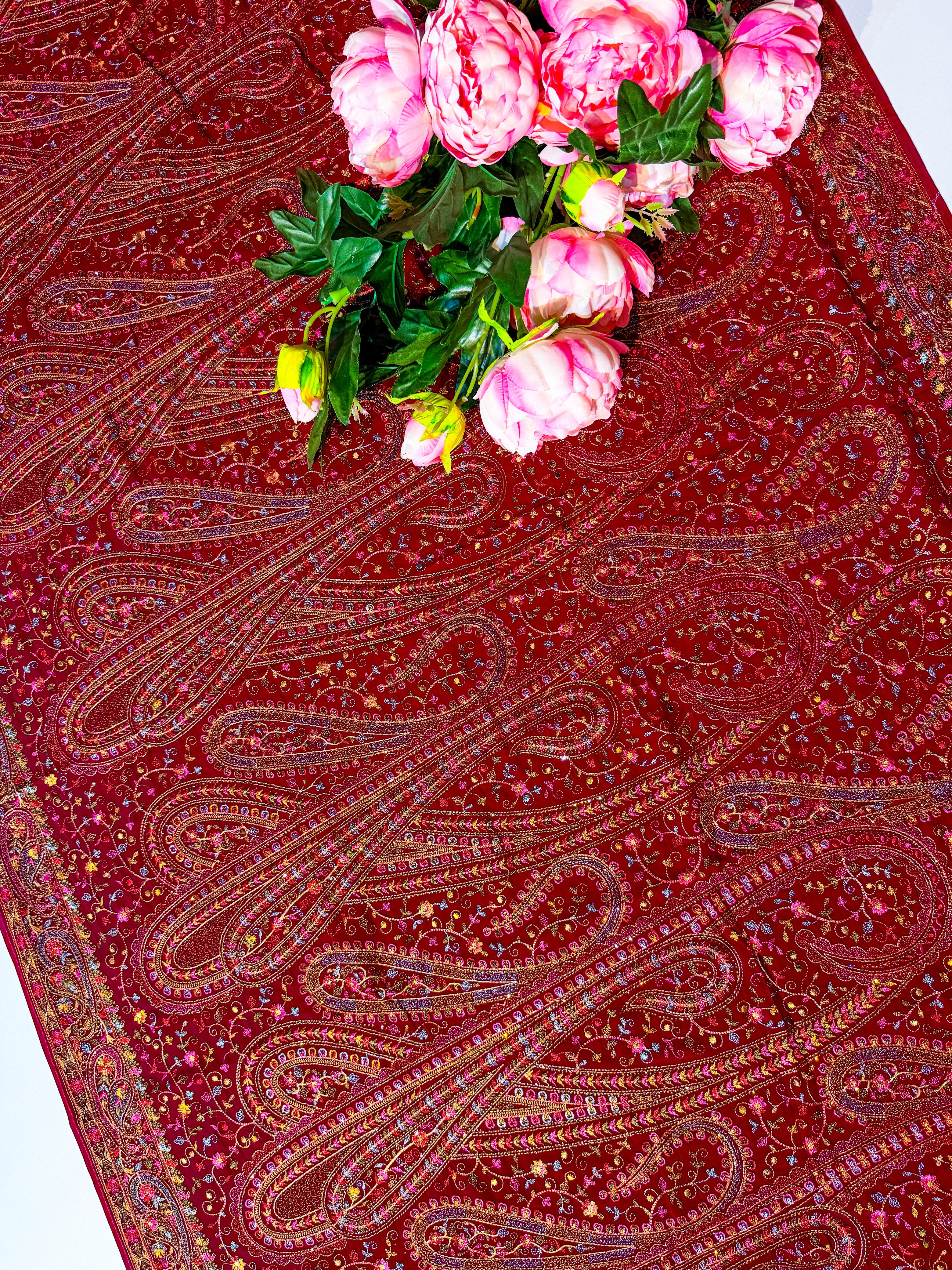 pure Kashmiri work Sarees
